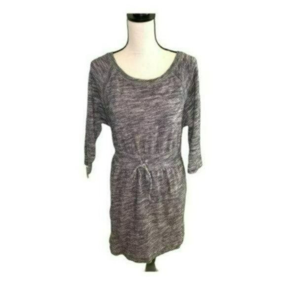 Juicy Couture Gray 3/4 Sleeves Drawstring Waist Cotton Slip On Dress Size M - Picture 2 of 11